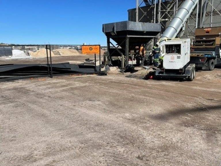 A recent installation of our Sidewall NA pocketbelt at a block plant in the Rocky Mtn. region pocketbeltInstallation